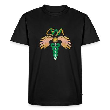 GWA - redressement mental de la colonne vertébrale - Caduceus - T-shirt Premium bio Homme - noir - Devant - Nico (187cm)
