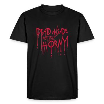 dead inside but horny - Men's Premium Organic T-Shirt - black - Front - Nico (187cm)