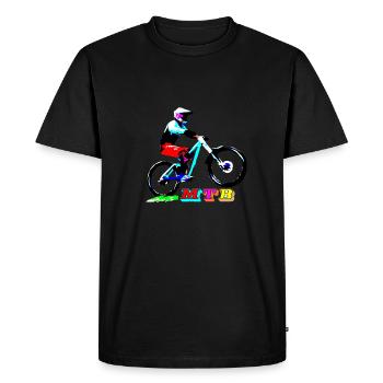 vtt mtb downhill - T-shirt Premium bio Homme - noir - Devant - Nico (187cm)