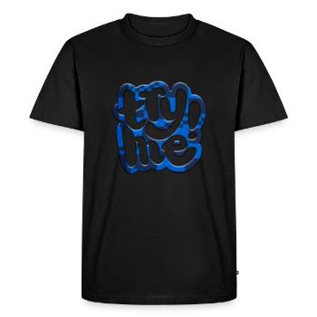 Try me try me funny cute graffitti humor retro - Men's Premium Organic T-Shirt - black - Front - Nico (187cm)