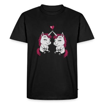 Meilleure licorne Petite amie Amour - T-shirt Premium bio Homme - noir - Devant - Nico (187cm)