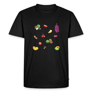 Asian, colorful fruit salad - Men's Premium Organic T-Shirt - black - Front - Nico (187cm)