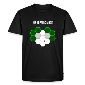 Moi en mode panique - T-shirt Premium bio Homme - noir - Devant - Nico (187cm)