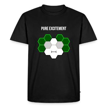 Pure excitement - Men's Premium Organic T-Shirt - black - Front - Nico (187cm)