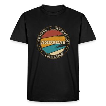 ANDREAS DER MAN LE MYTHE LA LÉGENDE - T-shirt Premium bio Homme - noir - Devant - Nico (187cm)