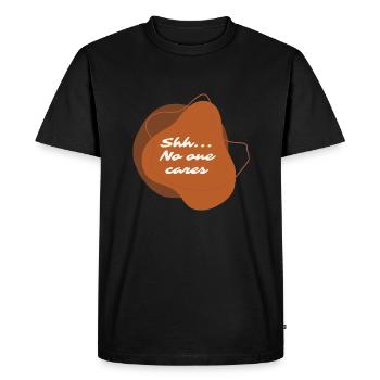 Personne ne s’en soucie. Merde. - T-shirt Premium bio Homme - noir - Devant - Nico (187cm)
