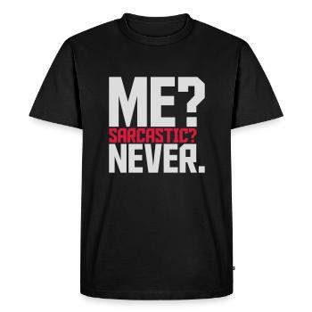 moi sarcastique ne cite jamais - T-shirt Premium bio Homme - noir - Devant - Nico (187cm)