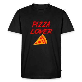 Pizza - Men's Premium Organic T-Shirt - black - Front - Nico (187cm)