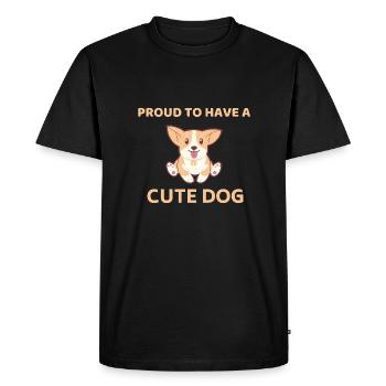 Proud to have a cute dog - Men's Premium Organic T-Shirt - black - Front - Nico (187cm)