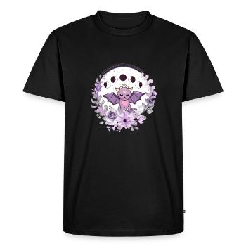 Moon Catbat - Men's Premium Organic T-Shirt - black - Front - Nico (187cm)