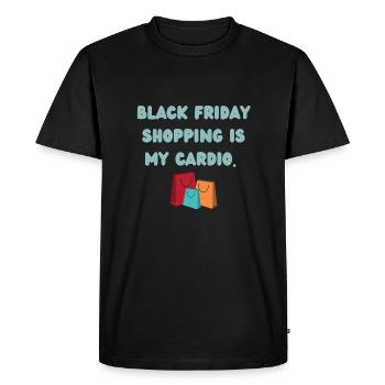 Shopping addict | Black Friday - T-shirt Premium bio Homme - noir - Devant - Nico (187cm)