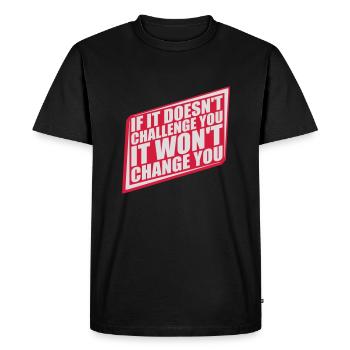 Séance d’entraînement Fitness Motivation Citation - T-shirt Premium bio Homme - noir - Devant - Nico (187cm)