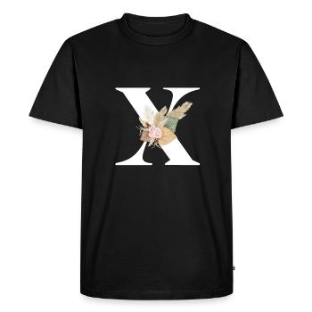 lettre X fleuris - T-shirt Premium bio Homme - noir - Devant - Nico (187cm)
