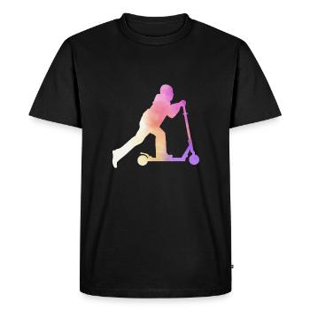 Trottinette freestyle Trottinette water color - T-shirt Premium bio Homme - noir - Devant - Nico (187cm)