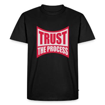 faire confiance au processus Devis - T-shirt Premium bio Homme - noir - Devant - Nico (187cm)