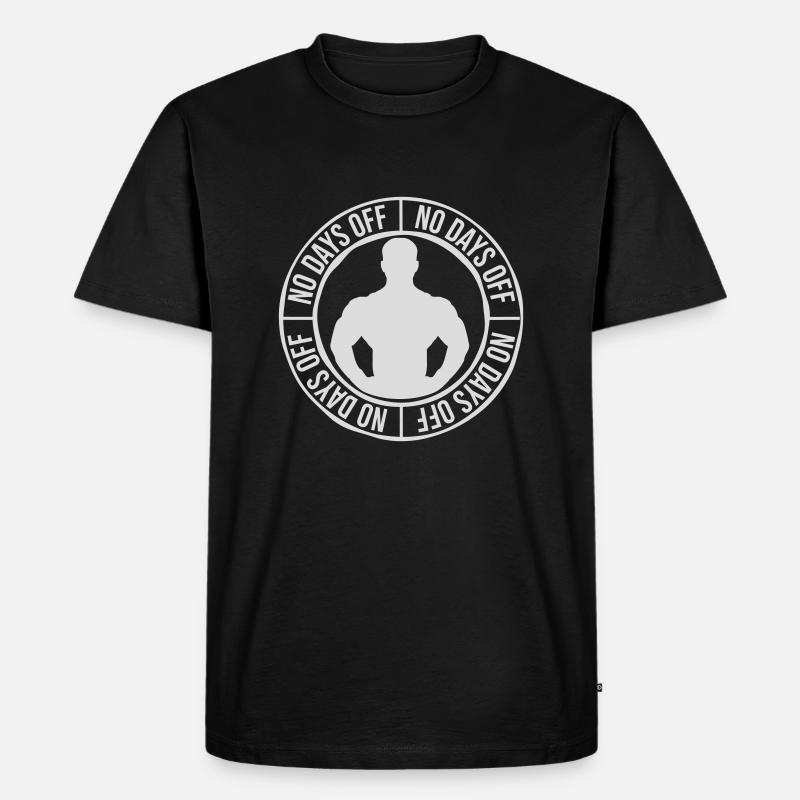 no days off Zitat - Männer Premium Bio T-Shirt - Schwarz