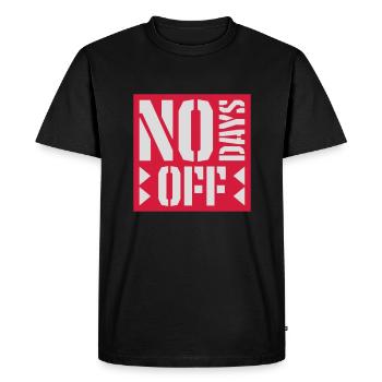 pas de jours de congé devis - T-shirt Premium bio Homme - noir - Devant - Nico (187cm)