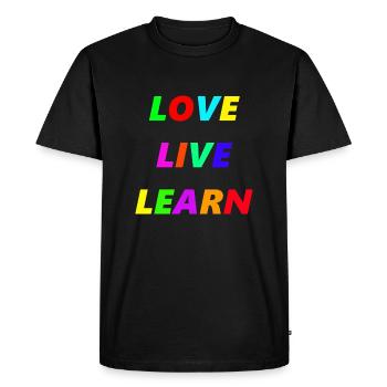 AIMER EN DIRECT APPRENDRE - T-shirt Premium bio Homme - noir - Devant - Nico (187cm)