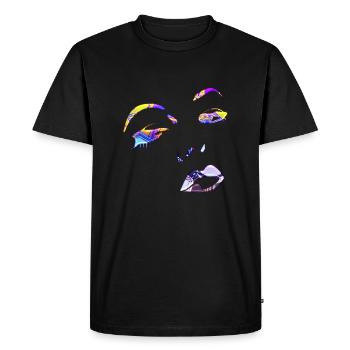 women face face love - Men's Premium Organic T-Shirt - black - Front - Nico (187cm)