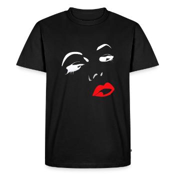 women face face love - Men's Premium Organic T-Shirt - black - Front - Nico (187cm)