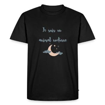Je suis un animal nocturne - T-shirt Premium bio Homme - noir - Devant - Nico (187cm)