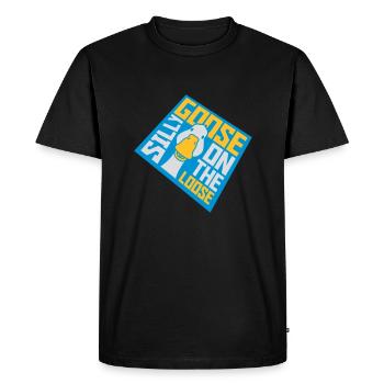 goose on the loose - Men's Premium Organic T-Shirt - black - Front - Nico (187cm)