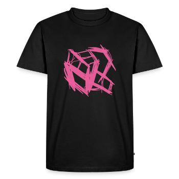 Abstract Art in Pink (Purple Abstraction) - Men's Premium Organic T-Shirt - black - Front - Nico (187cm)