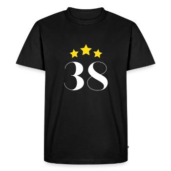 38th Anniversary Starred - Men's Premium Organic T-Shirt - black - Front - Nico (187cm)