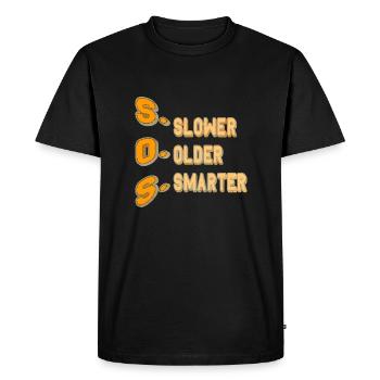 SOS = Plus lent Plus vieux Plus intelligent - T-shirt Premium bio Homme - noir - Devant - Nico (187cm)