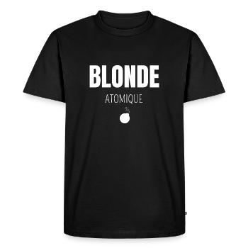 Blonde atomique - T-shirt Premium bio Homme - noir - Devant - Nico (187cm)