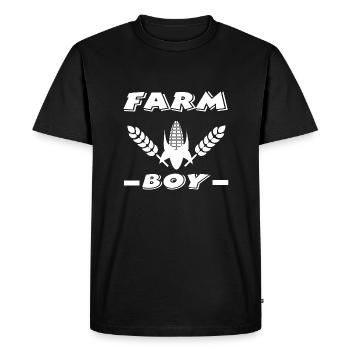 Ferme - T-shirt Premium bio Homme - noir - Devant - Nico (187cm)