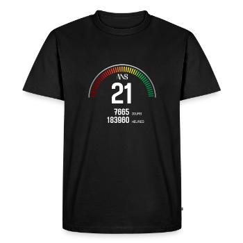 Anniversaire 21 ans Compteur - T-shirt Premium bio Homme - noir - Devant - Nico (187cm)