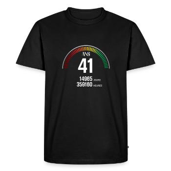 Anniversaire 41 ans Compteur - T-shirt Premium bio Homme - noir - Devant - Nico (187cm)
