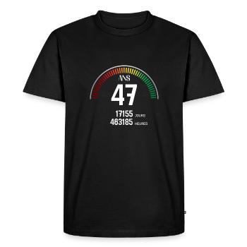 Anniversaire 47 ans Compteur - T-shirt Premium bio Homme - noir - Devant - Nico (187cm)