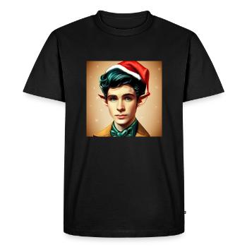 lutin de noël - T-shirt Premium bio Homme - noir - Devant - Nico (187cm)