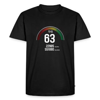 Anniversaire 63 ans Compteur - T-shirt Premium bio Homme - noir - Devant - Nico (187cm)