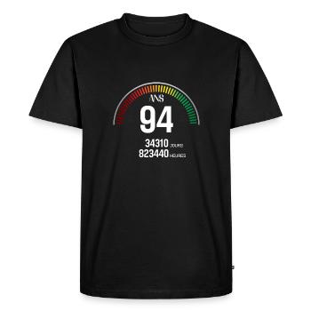 Anniversaire 94 ans Compteur - T-shirt Premium bio Homme - noir - Devant - Nico (187cm)