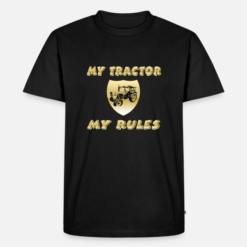 Traktor - Männer Premium Bio T-Shirt - Schwarz