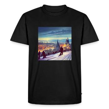 Montmartre ski trip - Men's Premium Organic T-Shirt - black - Front - Nico (187cm)