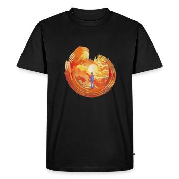 Homme / Personne / Homme en boule de feu - T-shirt Premium bio Homme - noir - Devant - Nico (187cm)