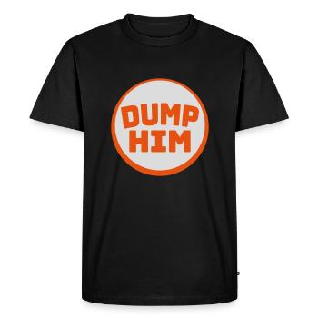 Dump Him Quote Logo - T-shirt Premium bio Homme - noir - Devant - Nico (187cm)