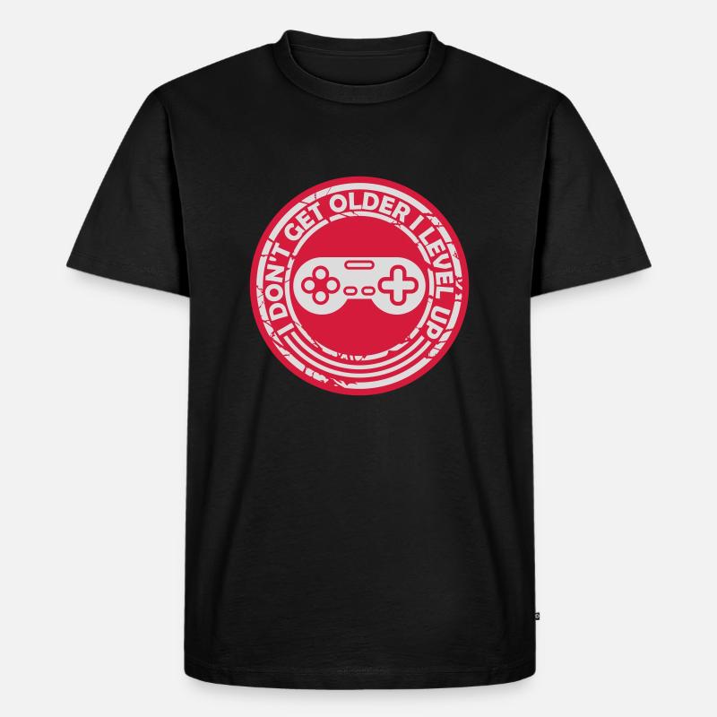 get older level up - Männer Premium Bio T-Shirt - Schwarz