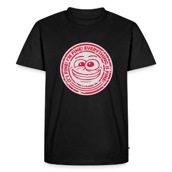 everything is fine quote - Men's Premium Organic T-Shirt - black - Front - Nico (187cm)