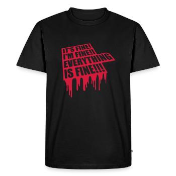 everything is fine quote - Men's Premium Organic T-Shirt - black - Front - Nico (187cm)