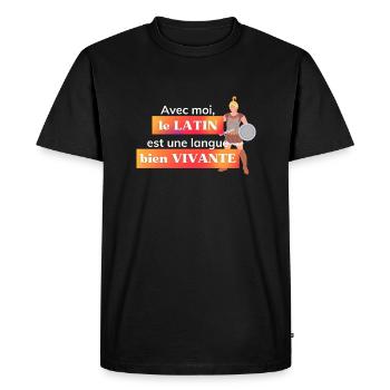 Fiers d'être Professeurs de Lettres classiques - T-shirt Premium bio Homme - noir - Devant - Nico (187cm)