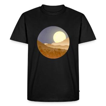 Lune dans le paysage nocturne - T-shirt Premium bio Homme - noir - Devant - Nico (187cm)