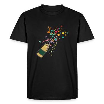 Bouteille ,musical éclat festif - T-shirt Premium bio Homme - noir - Devant - Nico (187cm)