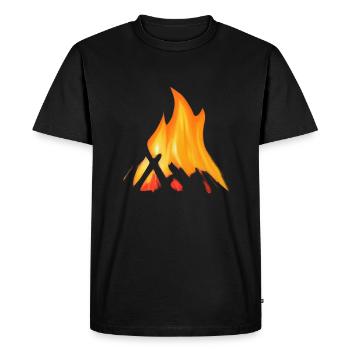 Feu de camp Camping Nature Feu de forêt Extérieur Tente 3 - T-shirt Premium bio Homme - noir - Devant - Nico (187cm)