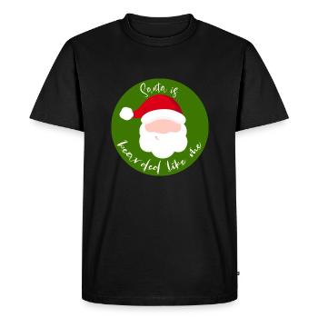 Santa is bearded like me - Men's Premium Organic T-Shirt - black - Front - Nico (187cm)
