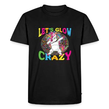 Unicorn Let s Glow Crazy - Men's Premium Organic T-Shirt - black - Front - Nico (187cm)